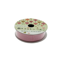 Linen Ribbon Pink 15mm x 2.5m